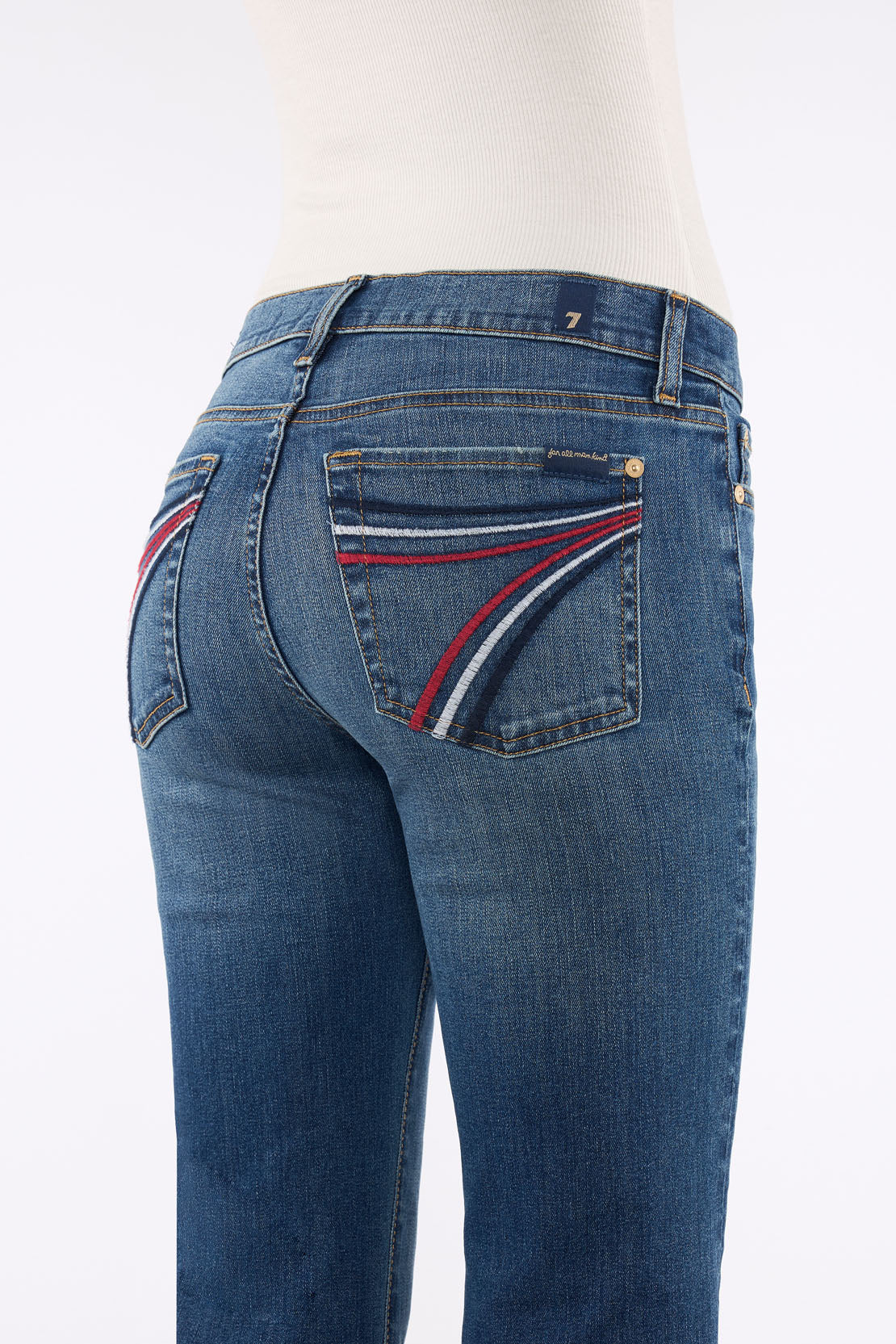 7 For All Mankind Dojo Royalty Tailorless Red White Blue - Image 2