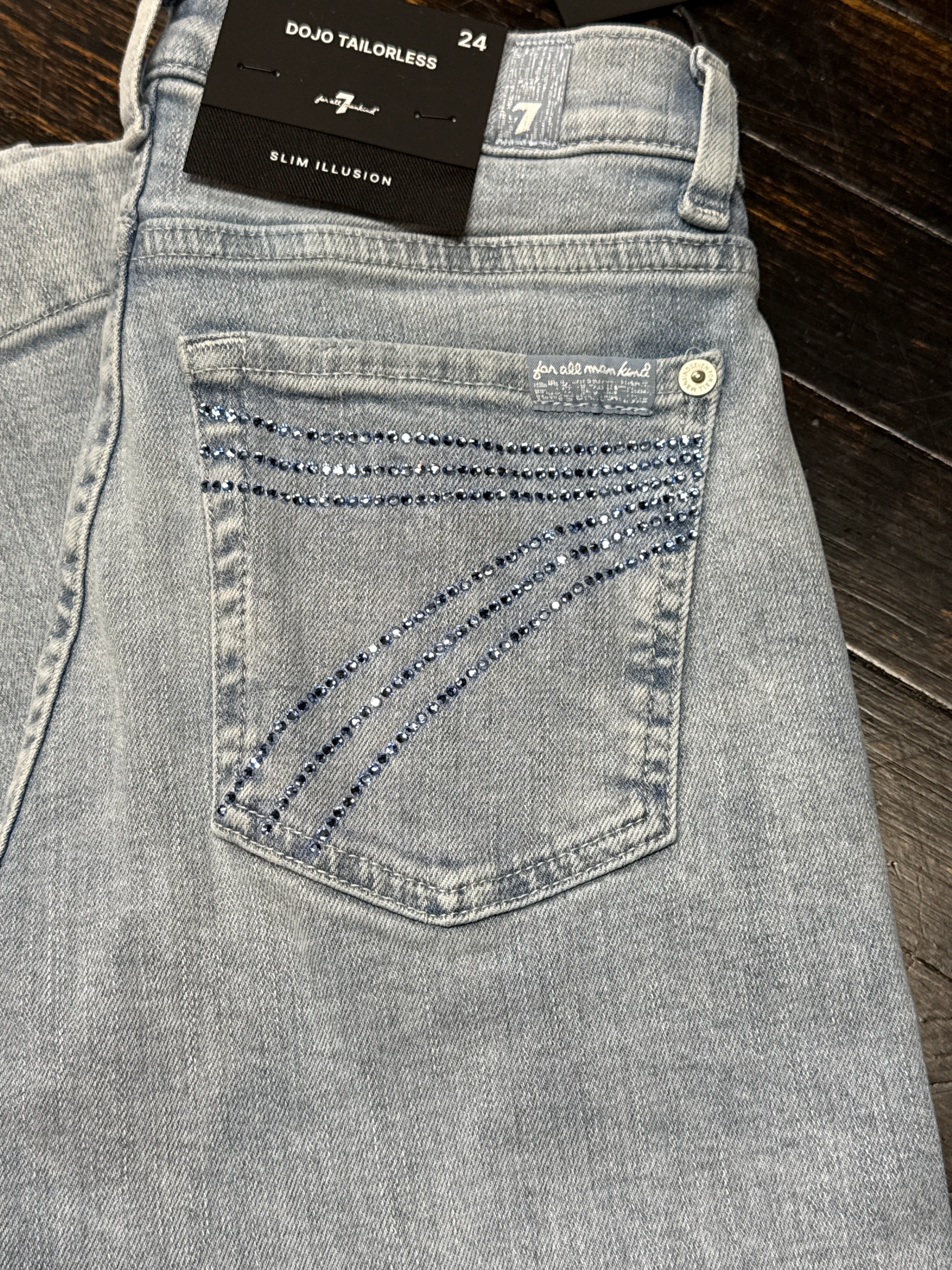 7 For All Mankind Olina Blue Sparkle Trouser - Image 5