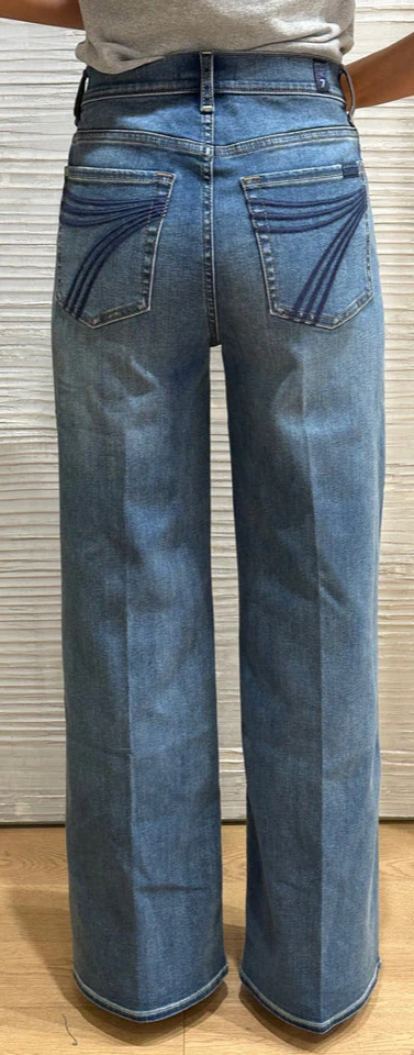 7 For All Mankind Ultra High Rise Jo Blue Satin - Image 3