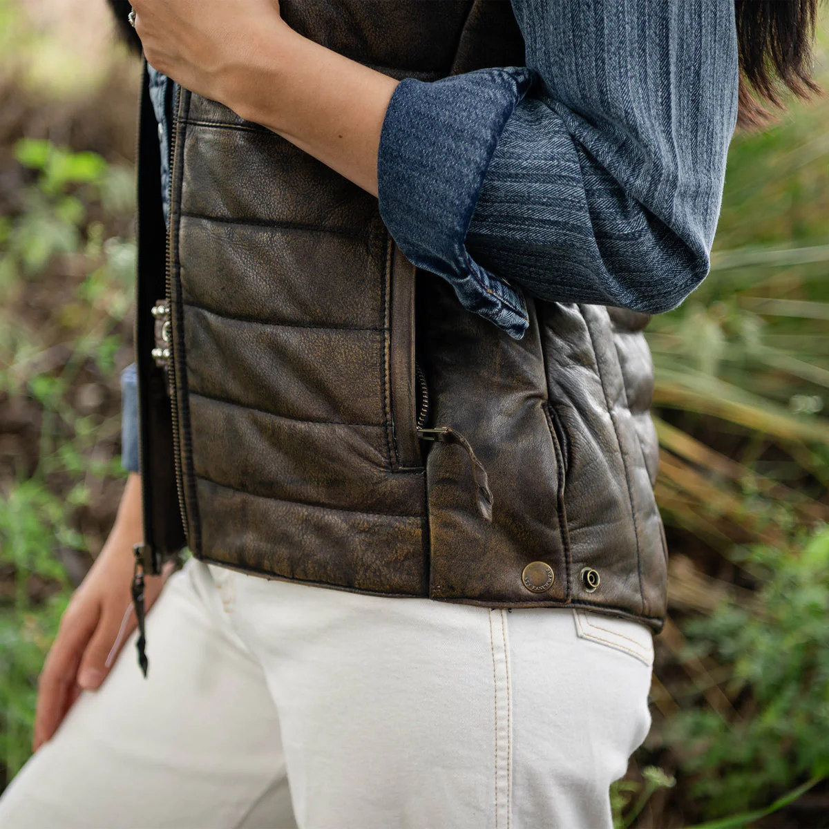 Adalyn Brown Hair On Women's Vest - Image 4