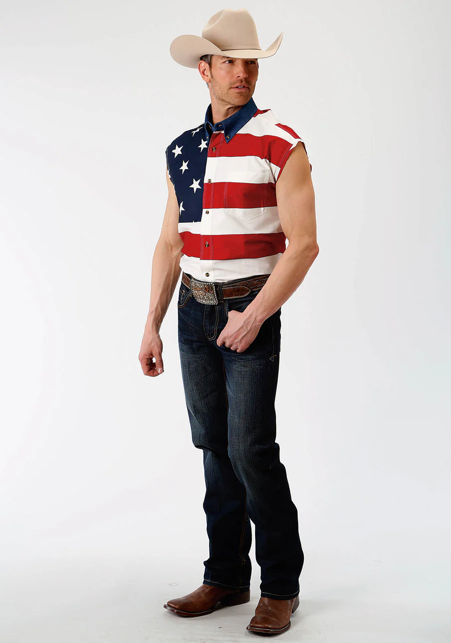 American Flag Sleeveless Snap Up - Image 3