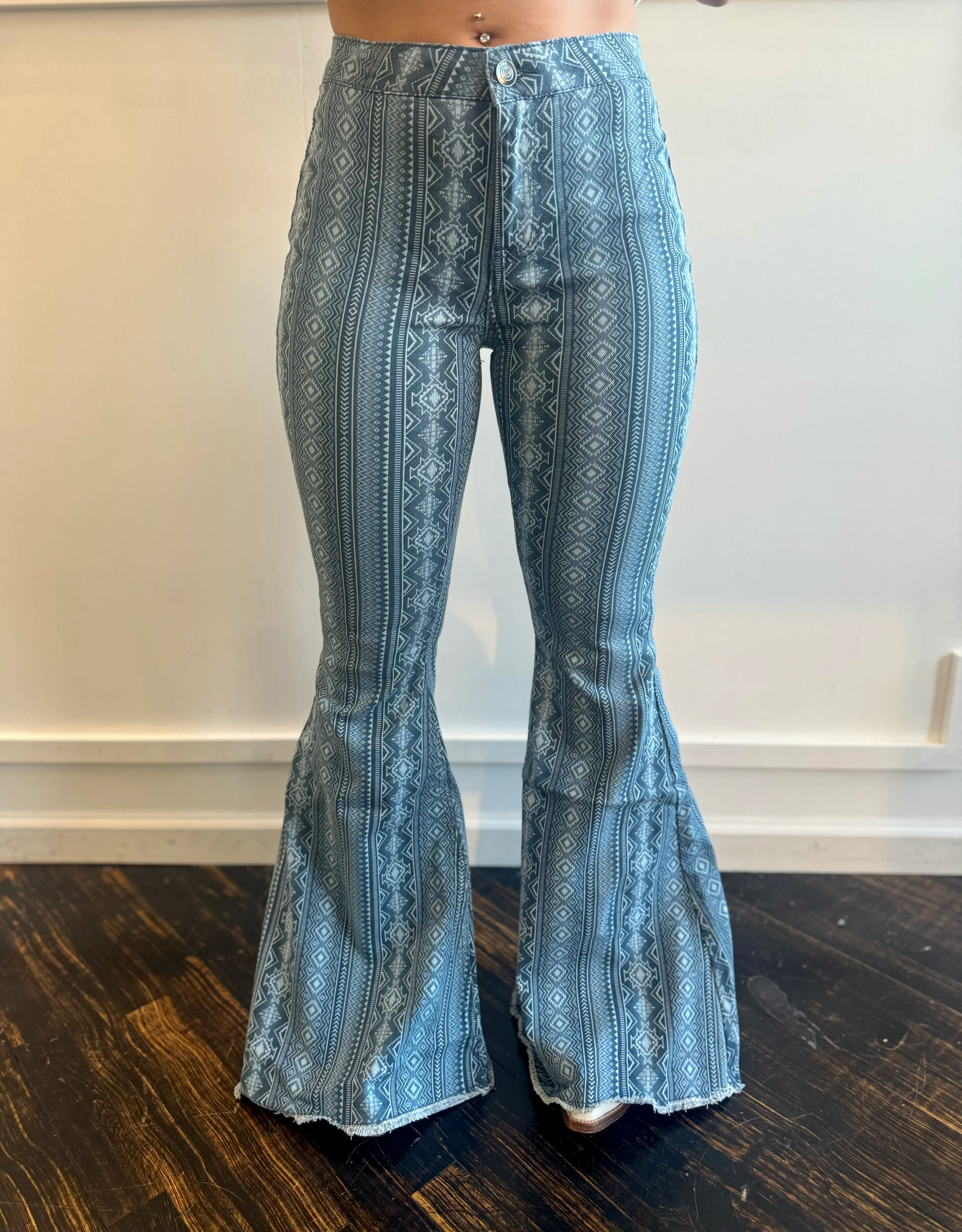Final Sale ✨ Antique Aztec Bell Jeans - Image 2