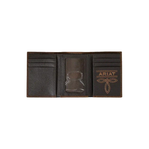 Ariat A. Rodeo Bull Hide Brown - Trifold Wallet - Image 2