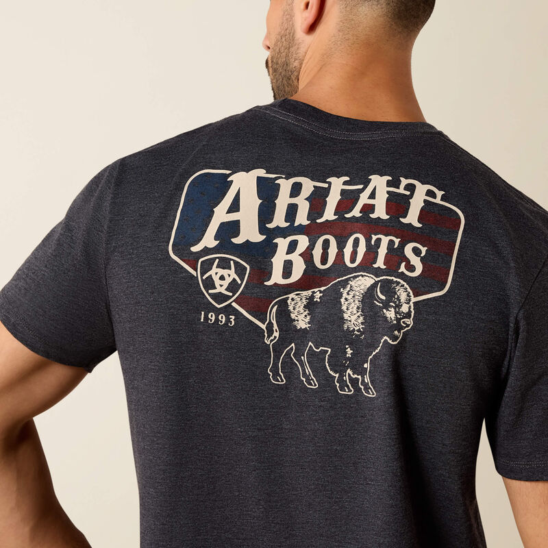 Ariat American Bison Charcoal T-Shirt - Image 4