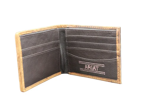 ARIAT BIFOLD BASKET WEAVE MED BROWN - ACCESSORIES WALLET - Image 2