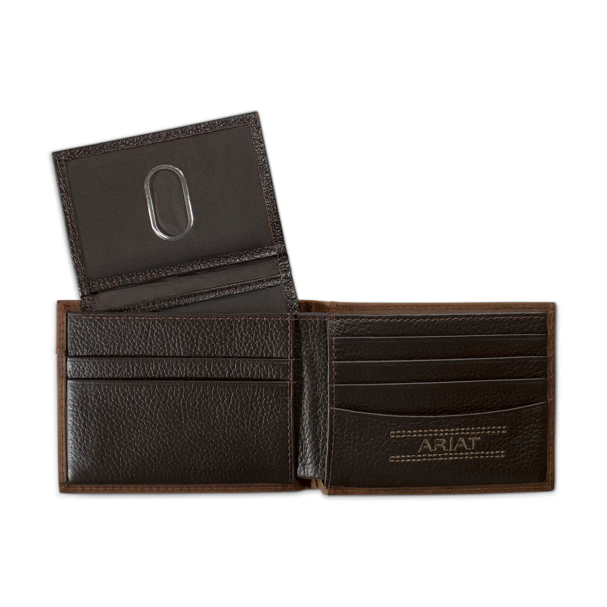 ARIAT BIFOLD WITH REMOVABLE PASSCASE WALLET EMBOSSED MEDIUM BROWN - Image 2