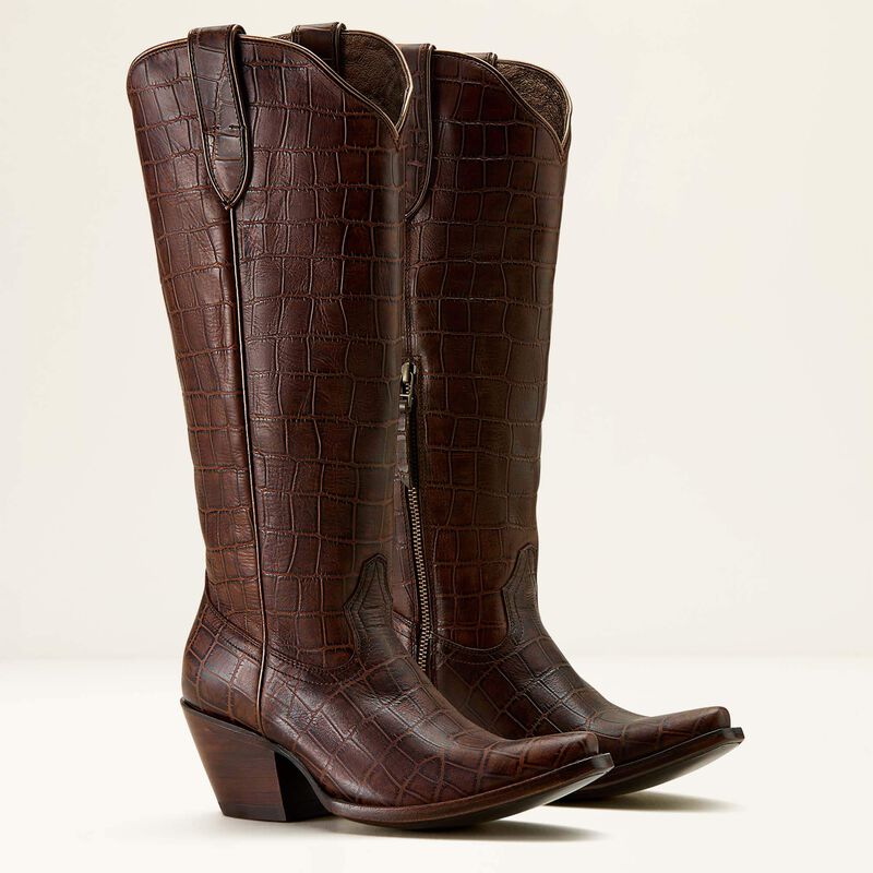 Ariat Casanova Espresso Croc Print Boots - Image 2