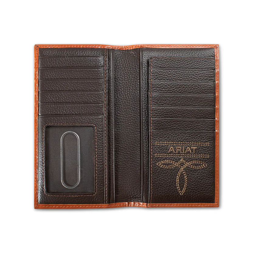ARIAT DIAMOND EMBOSSED BROWN RODEO WALLET - Image 2