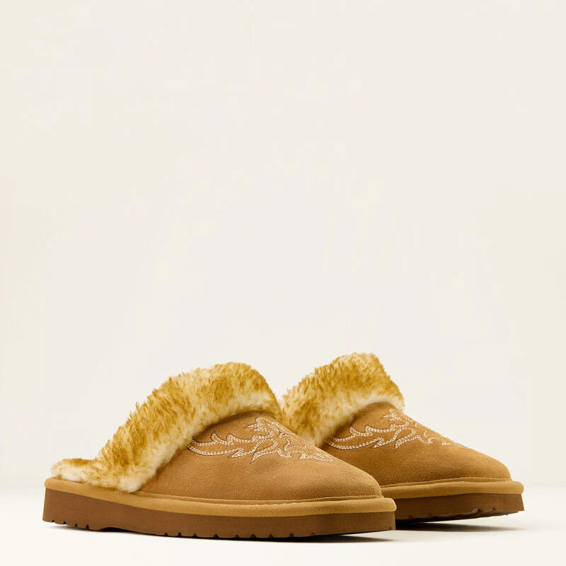 Ariat Jackie Embroidery Cowgirl Square Toe Slipper Chestnut - Image 2