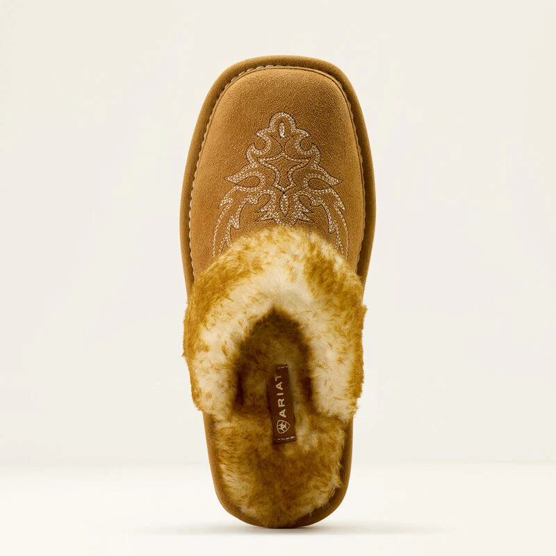Ariat Jackie Embroidery Cowgirl Square Toe Slipper Chestnut - Image 3