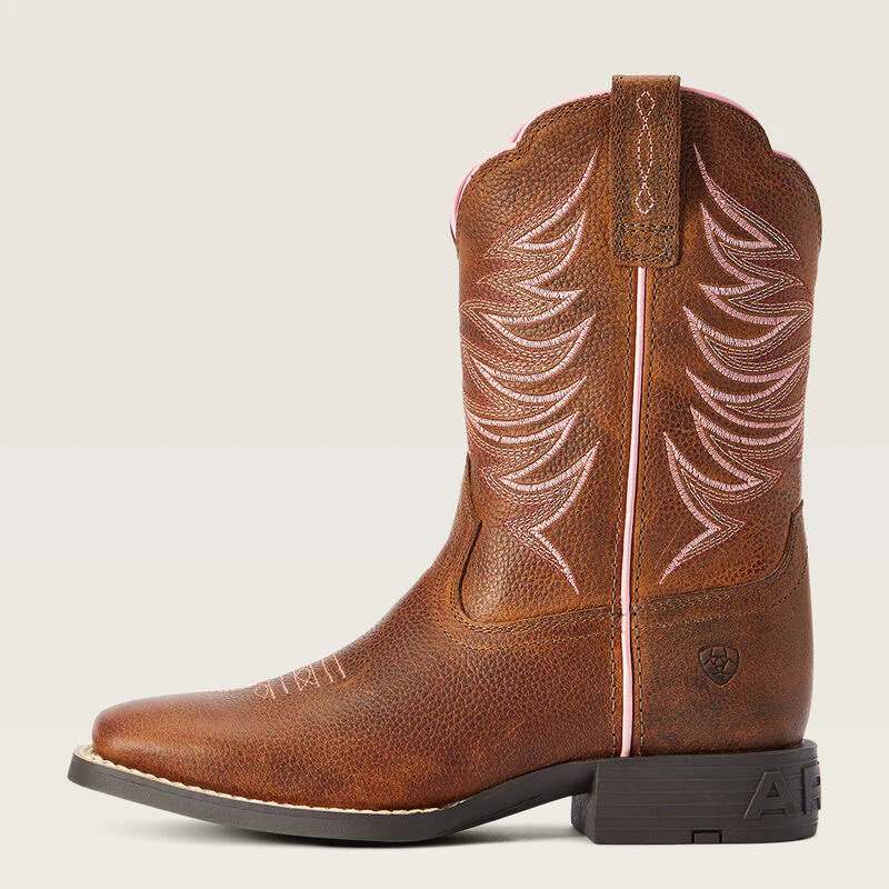 Ariat Kid’s Firecatcher Rowdy Brown Square Toe - Image 2