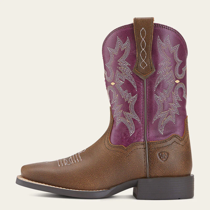 Ariat Kid’s Tombstone Bomber/Plum Square Toe - Image 2