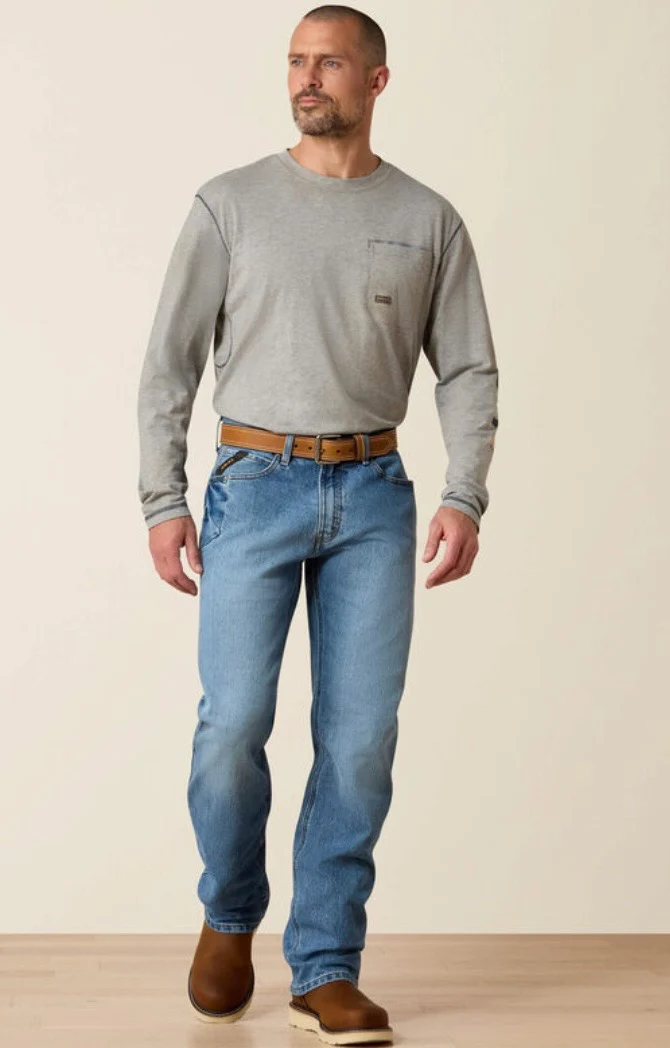 Ariat Rebar M4 Relaxed Dura Stretch Basic Bootcut Jean - Image 3