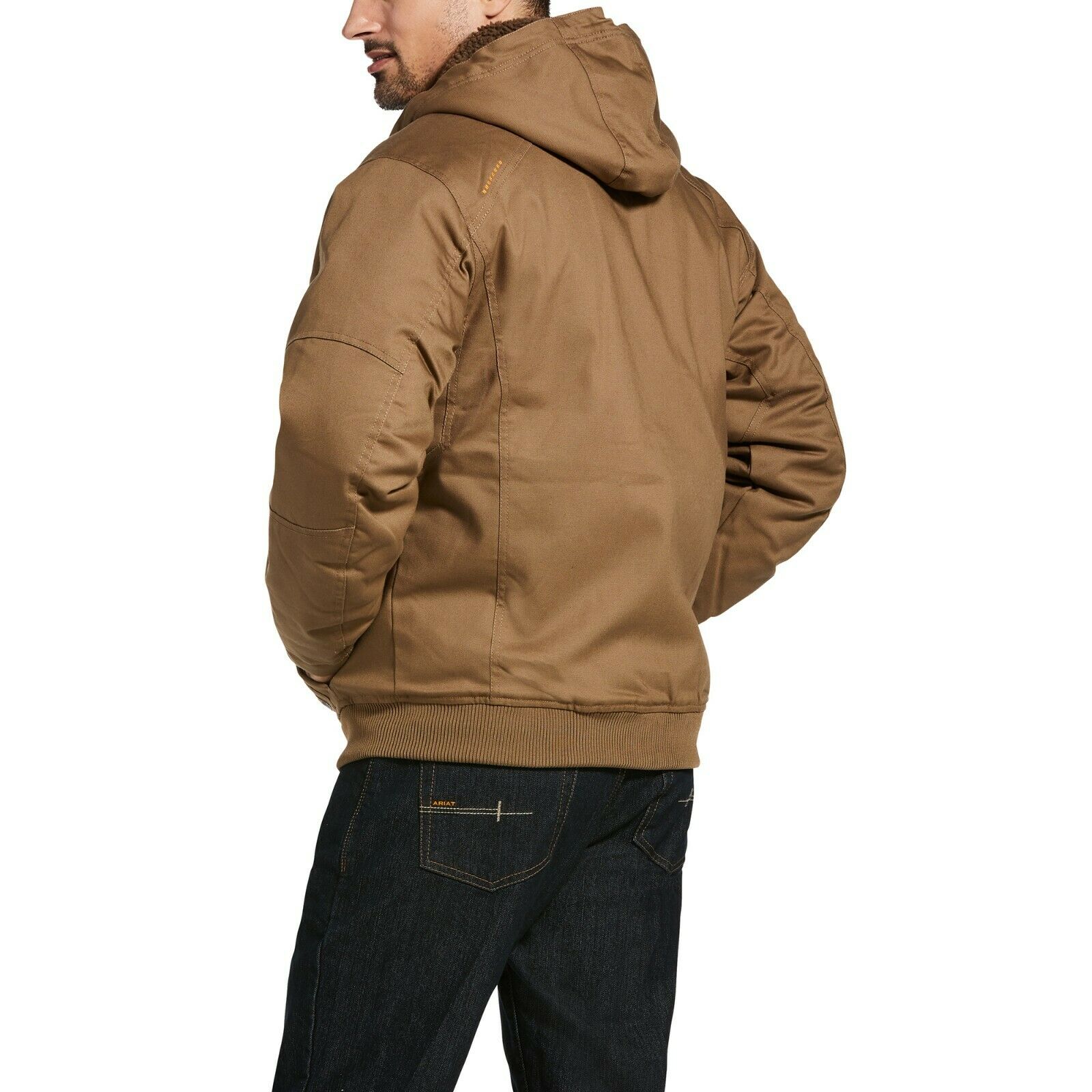 Ariat Men's Rebar DuraCanvas Field Khaki Brown Hooded Jacket - Image 2
