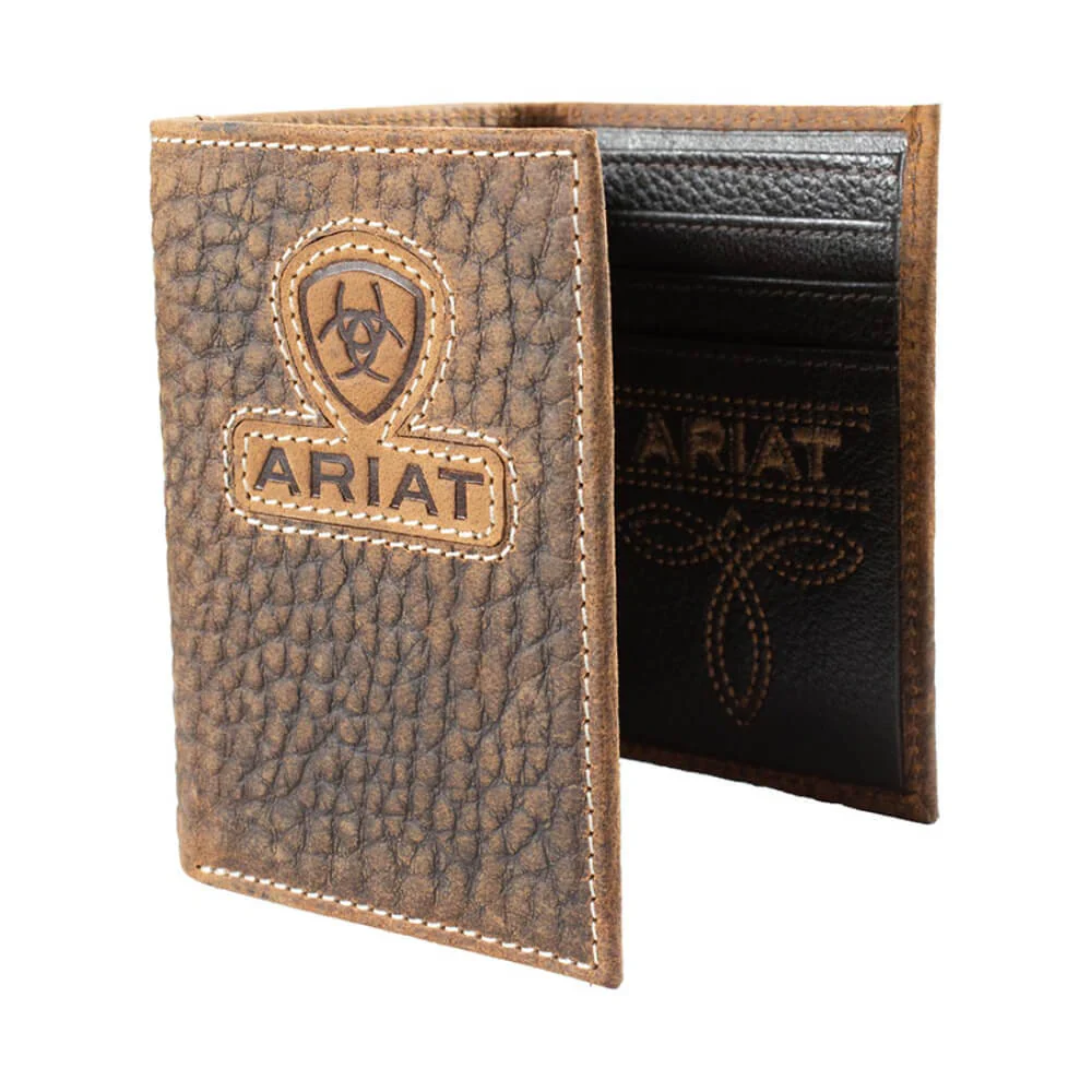 Ariat Men's Trifold Style Wallet Brown - Image 4