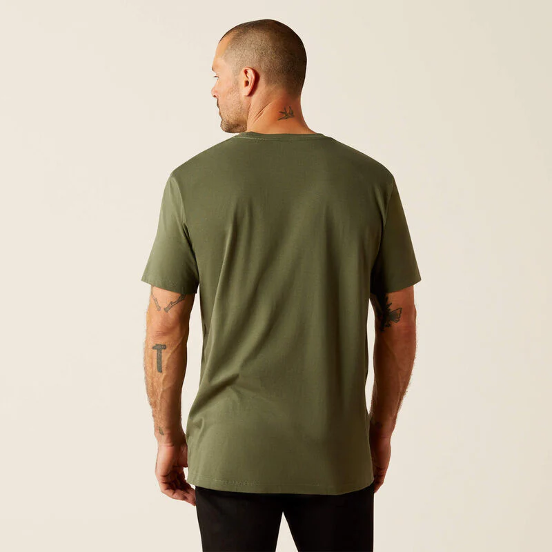 Ariat Patriot Stripe Tee Green - Image 2