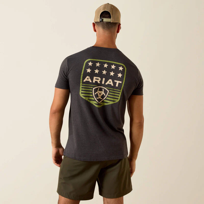 Ariat Patriotic Badge Charcoal T-Shirt - Image 2