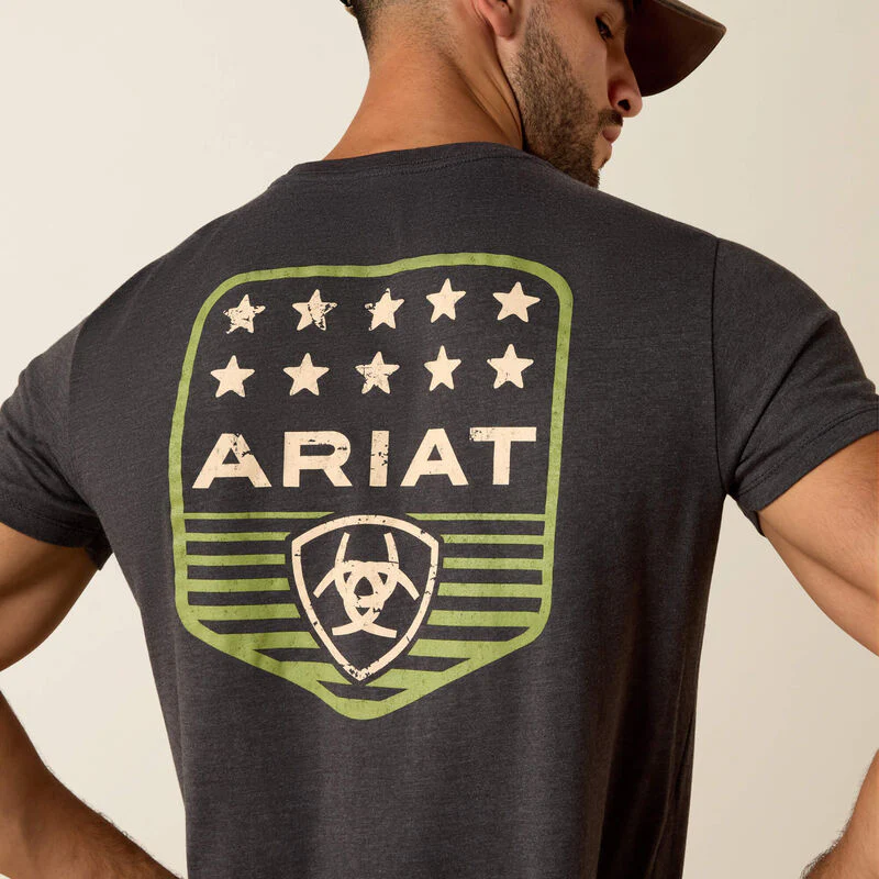 Ariat Patriotic Badge Charcoal T-Shirt - Image 3