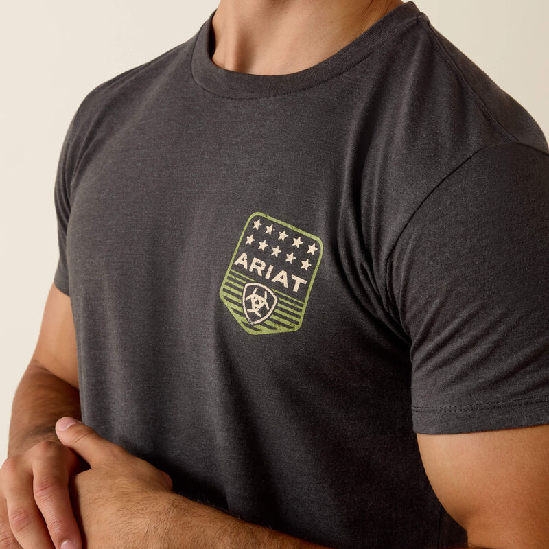 Ariat Patriotic Badge Charcoal T-Shirt - Image 4