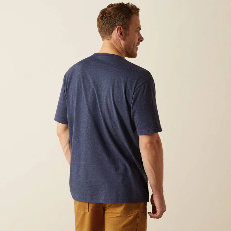 Ariat Rebar Cotton Strong Standard T-Shirt Navy Heather - Image 2