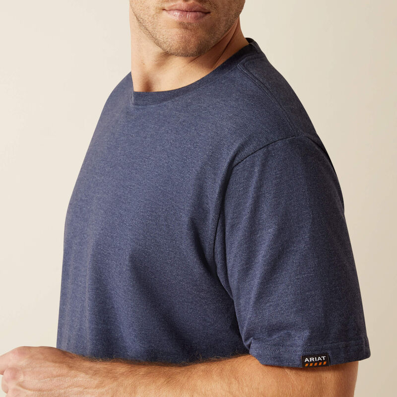 Ariat Rebar Cotton Strong Standard T-Shirt Navy Heather - Image 3