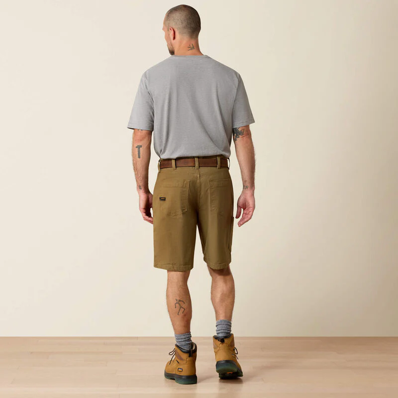 Ariat Rebar DuraStretch Made Tough 10" Short Field Khaki - Image 2