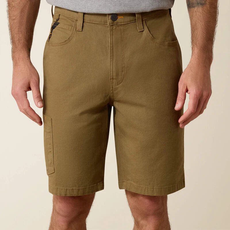 Ariat Rebar DuraStretch Made Tough 10" Short Field Khaki - Image 3