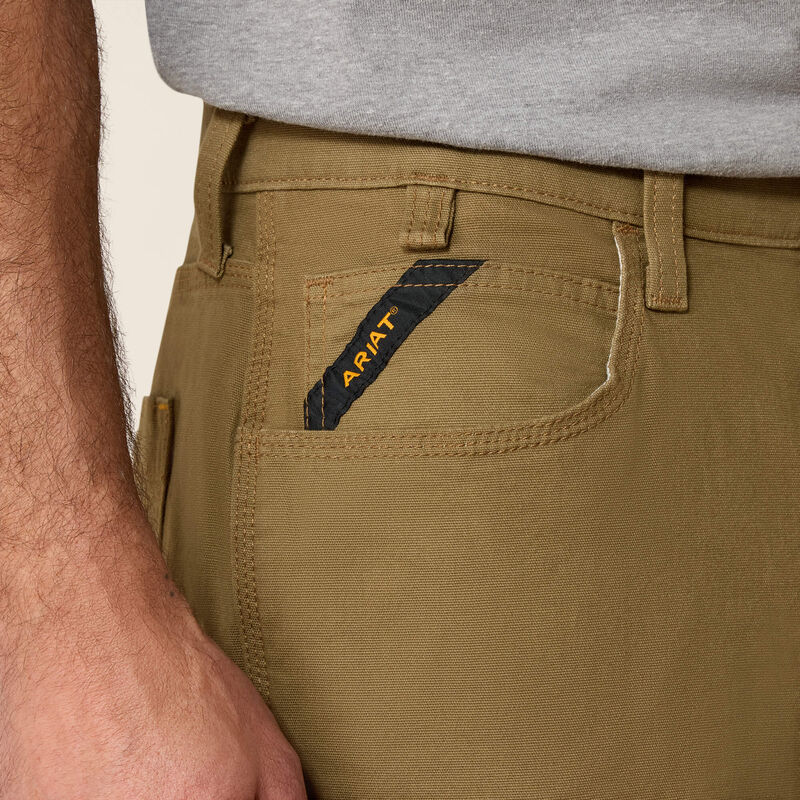 Ariat Rebar DuraStretch Made Tough 10" Short Field Khaki - Image 5