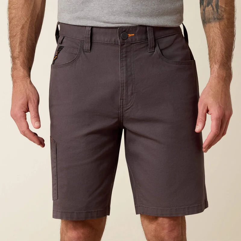 Ariat Rebar DuraStretch Made Tough 10" Short Rebar Grey - Image 3