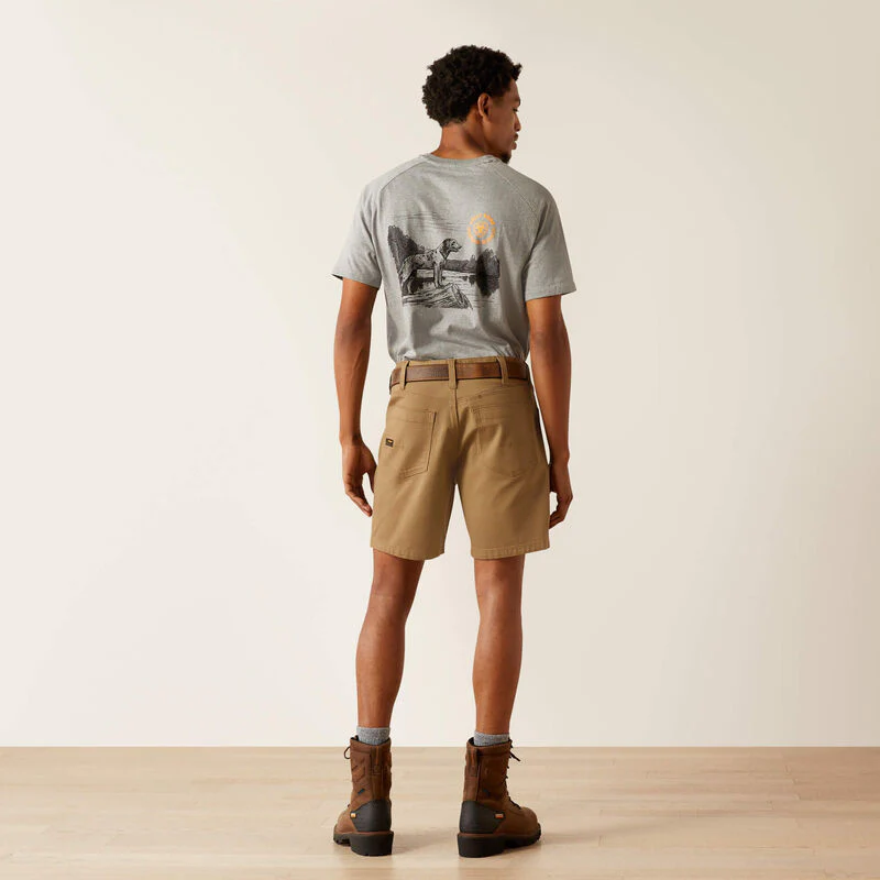 Ariat Rebar DuraStretch Made Tough 8" Short Field Khaki - Image 2