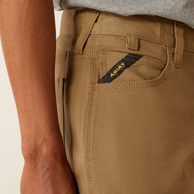 Ariat Rebar DuraStretch Made Tough 8" Short Field Khaki - Image 3
