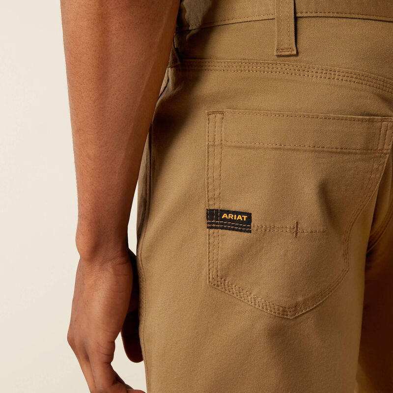 Ariat Rebar DuraStretch Made Tough 8" Short Field Khaki - Image 4