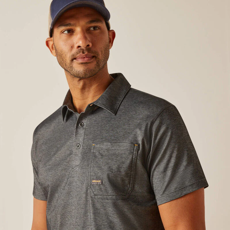 Ariat Rebar Foreman Polo Charcoal - Image 2