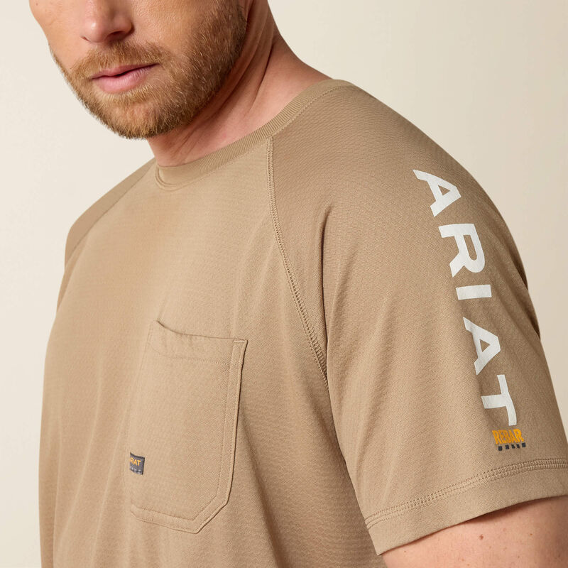 Ariat Rebar Heat Fighter T-Shirt Khaki - Image 3