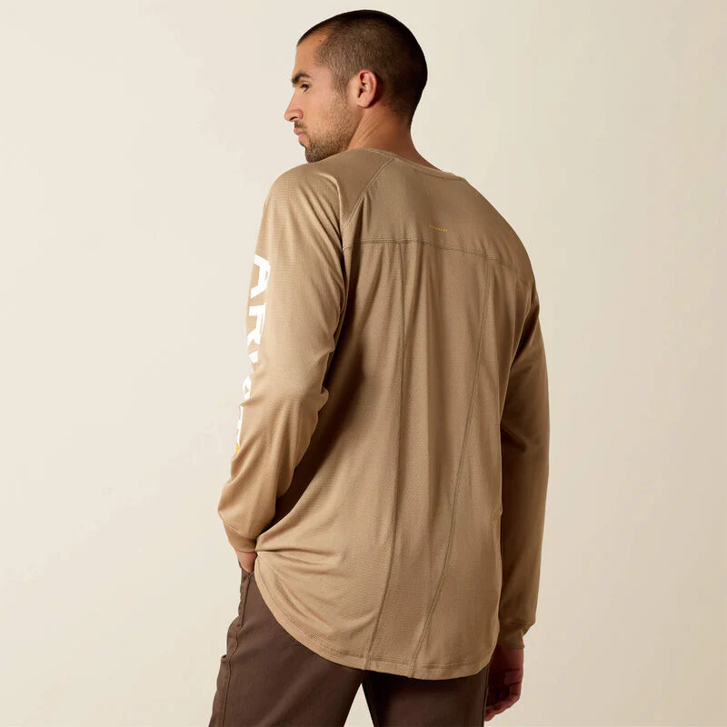 Ariat Rebar Heat Fighter T-Shirt Khaki - Image 2