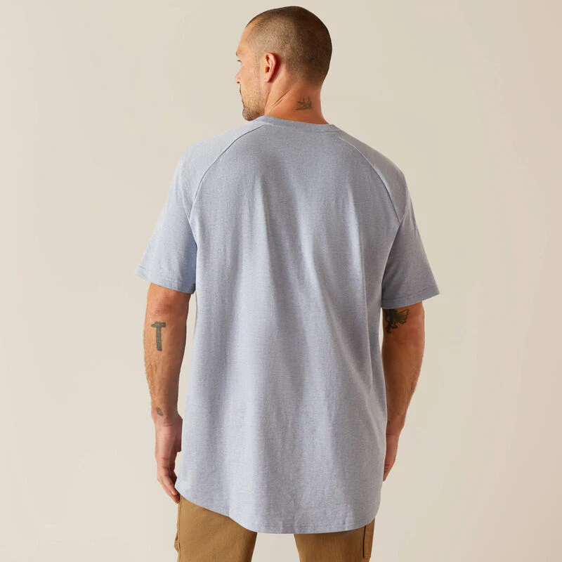 Ariat Rebar Heather Blue Men's T-Shirt - Image 2