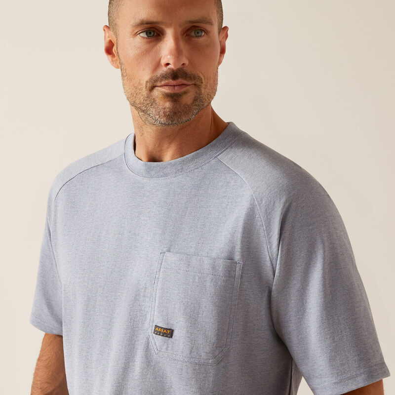 Ariat Rebar Heather Blue Men's T-Shirt - Image 3