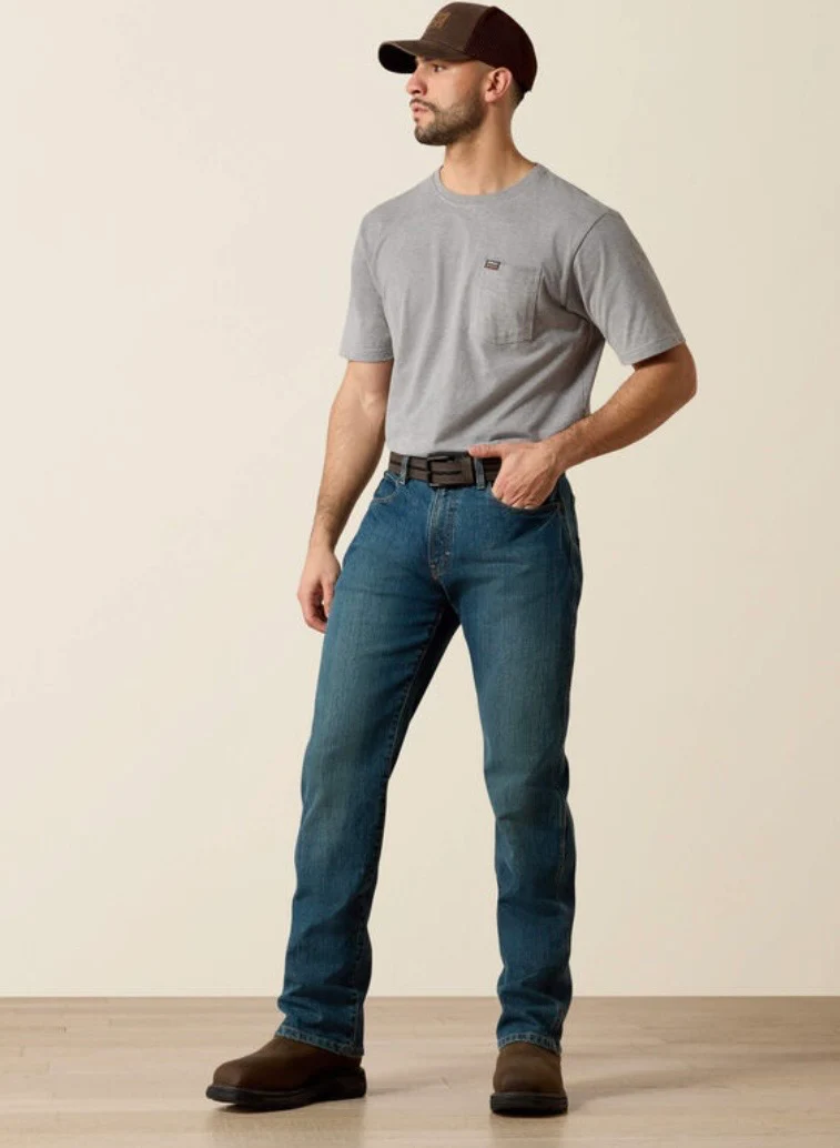 Ariat Rebar M4 Relaxed DuraStretch Basic Bootcut Jean - Image 3