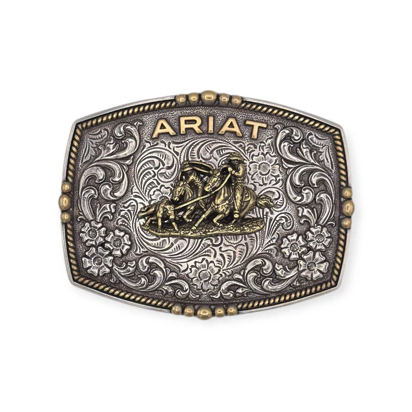 ARIAT RECTANGLE BUCKLE TEAM ROPER MULTI FINISH