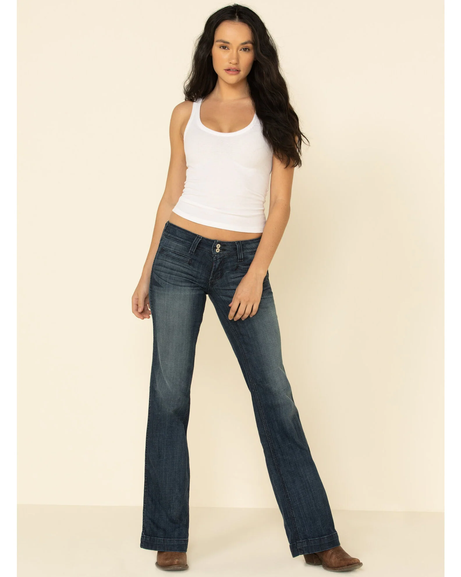 Ariat Women's Trouser Mid Rise Stretch Outseam Ella Wide Leg Jean - Image 2