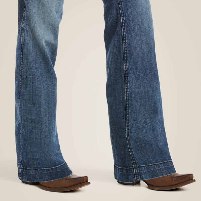 Ariat Women's Trouser Mid Rise Stretch Outseam Ella Wide Leg Jean - Image 4