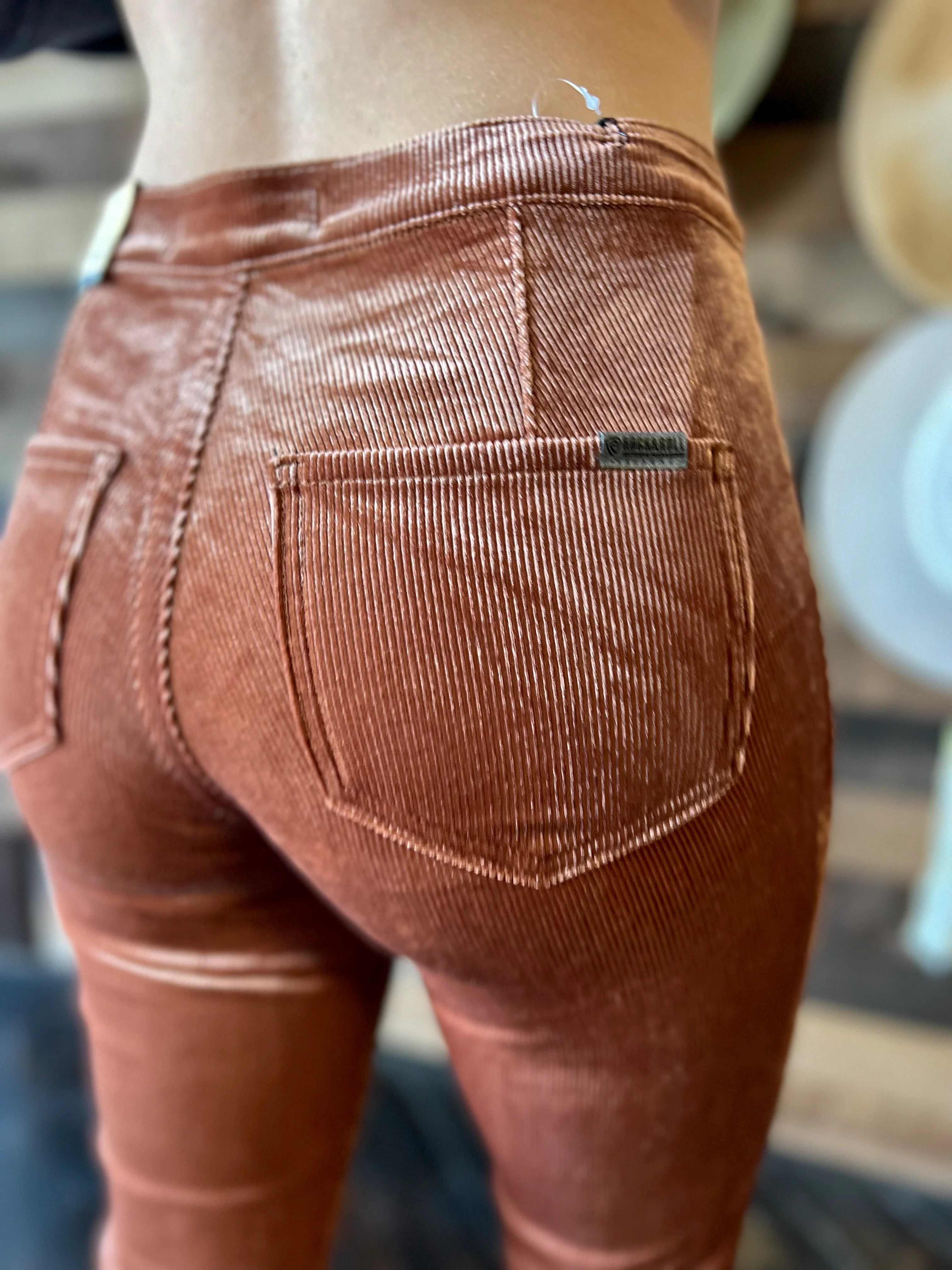 Final Sale ✨ Auburn Corduroy Extra Stretch  Bell Bottom - Image 2