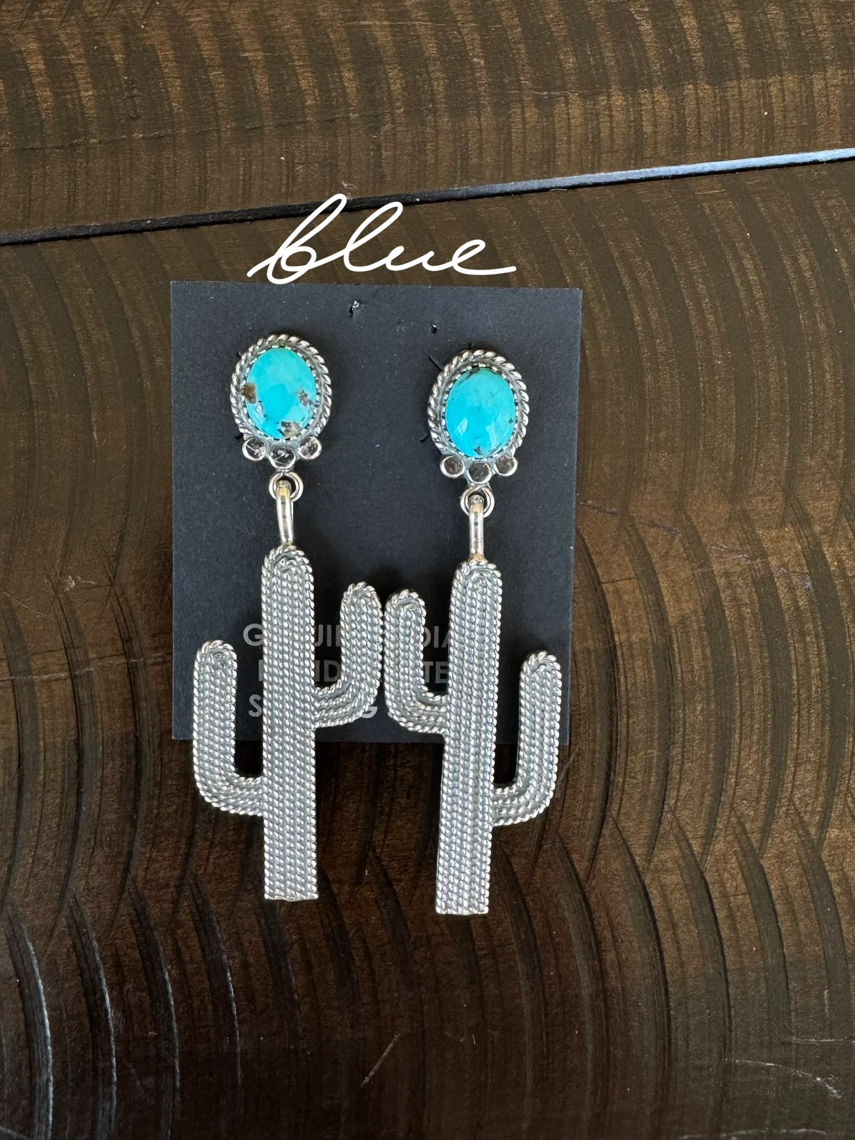 Authentic Cactus Turquoise Earrings - Image 2