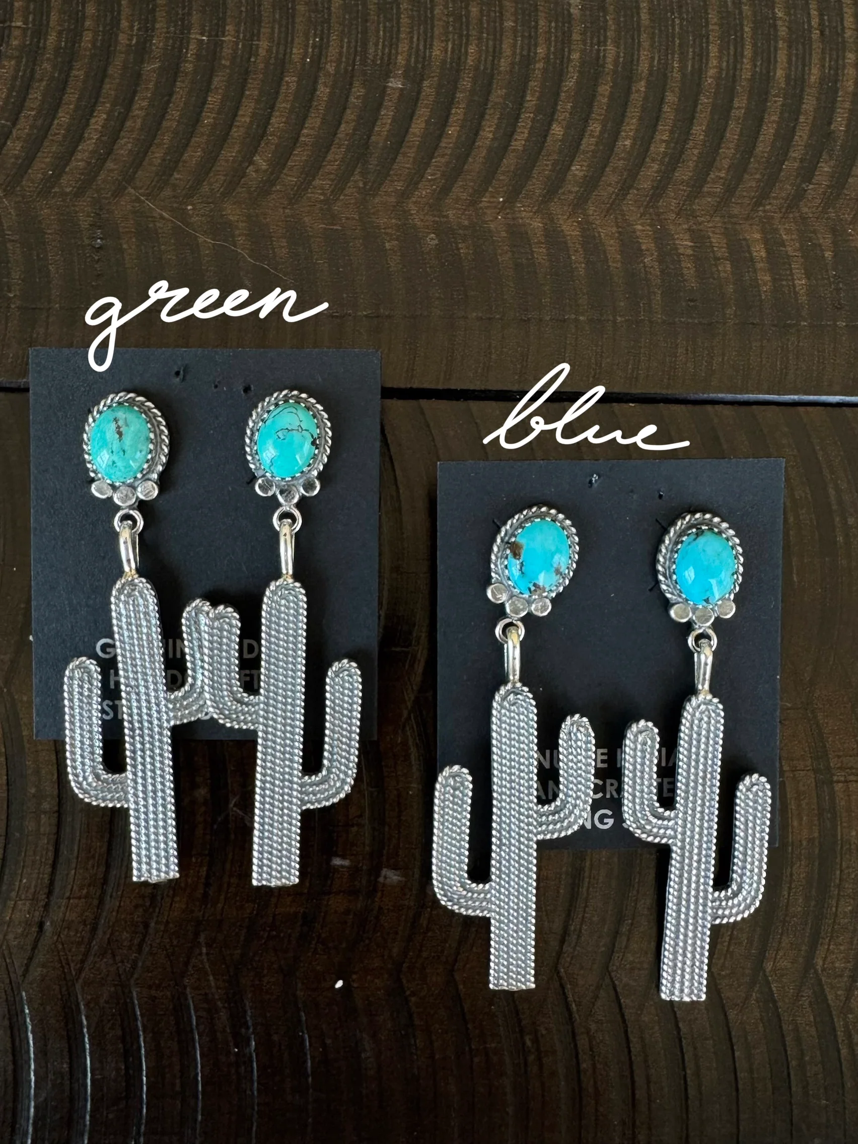 Authentic Cactus Turquoise Earrings - Image 3