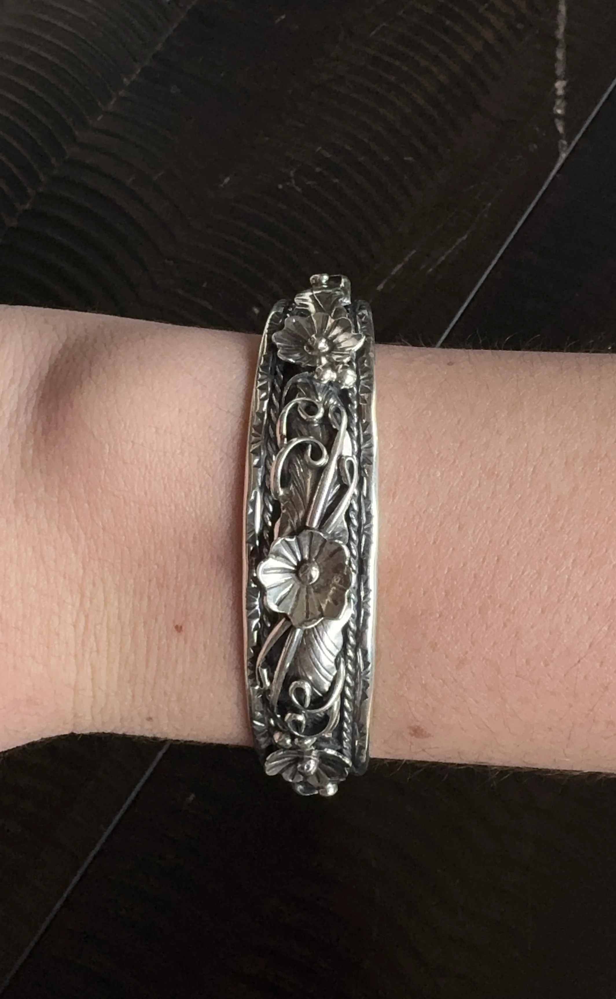 Authentic Flora Silver Cuff - Image 2