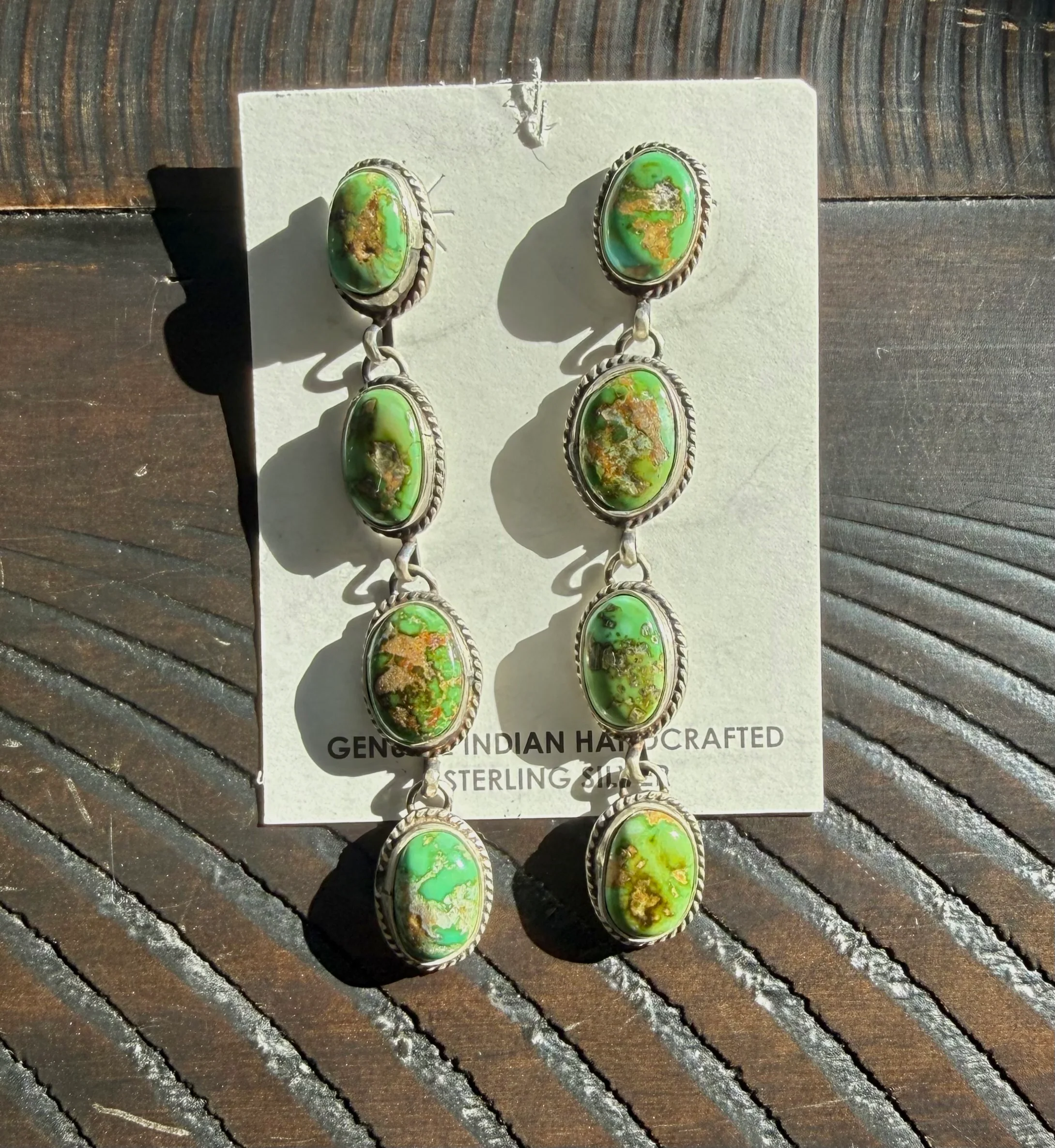 Authentic Green Dahlia Dangle Earrings - Image 4