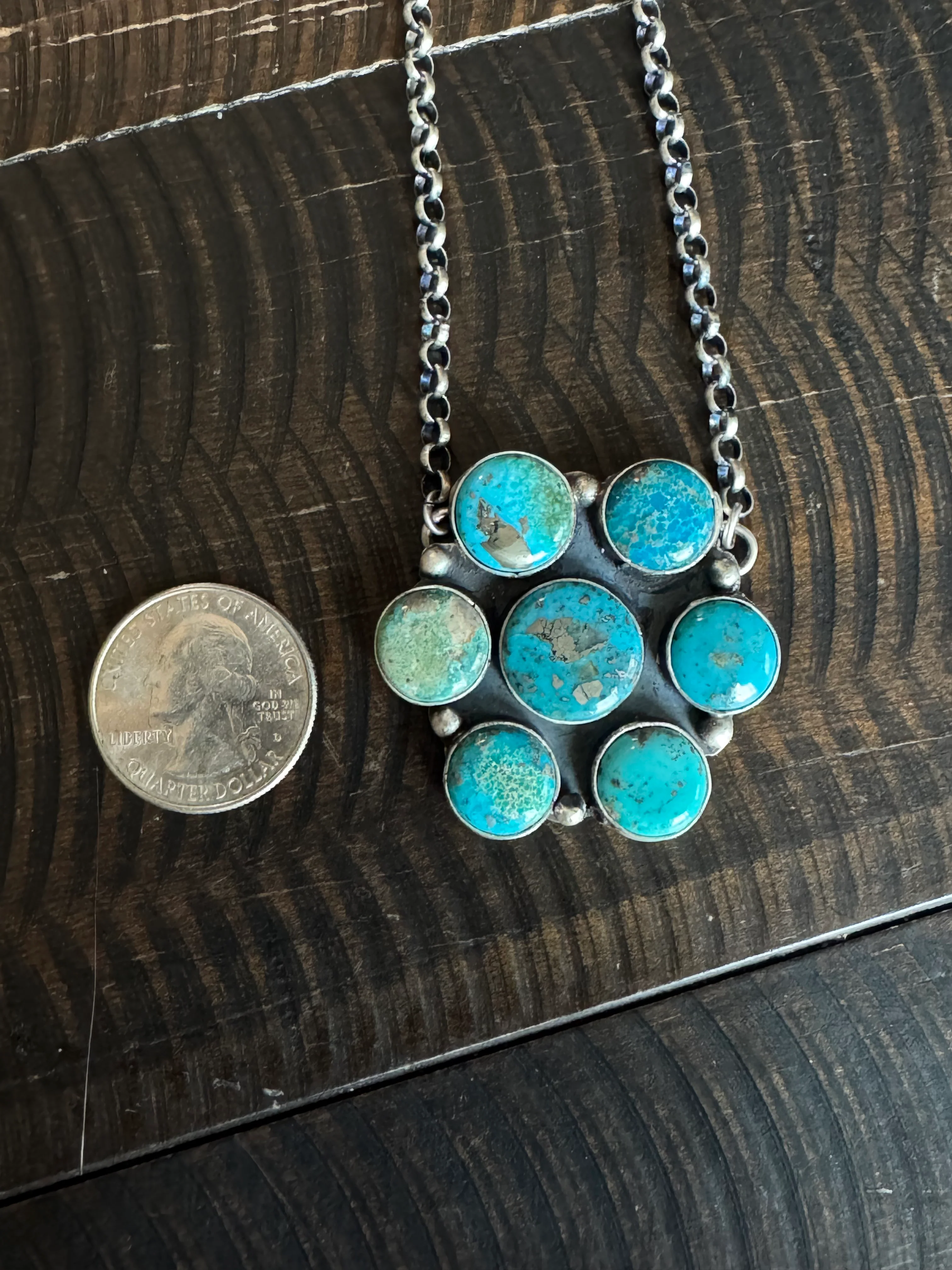 Authentic Isabella Turquoise Cluster Necklace - Image 4