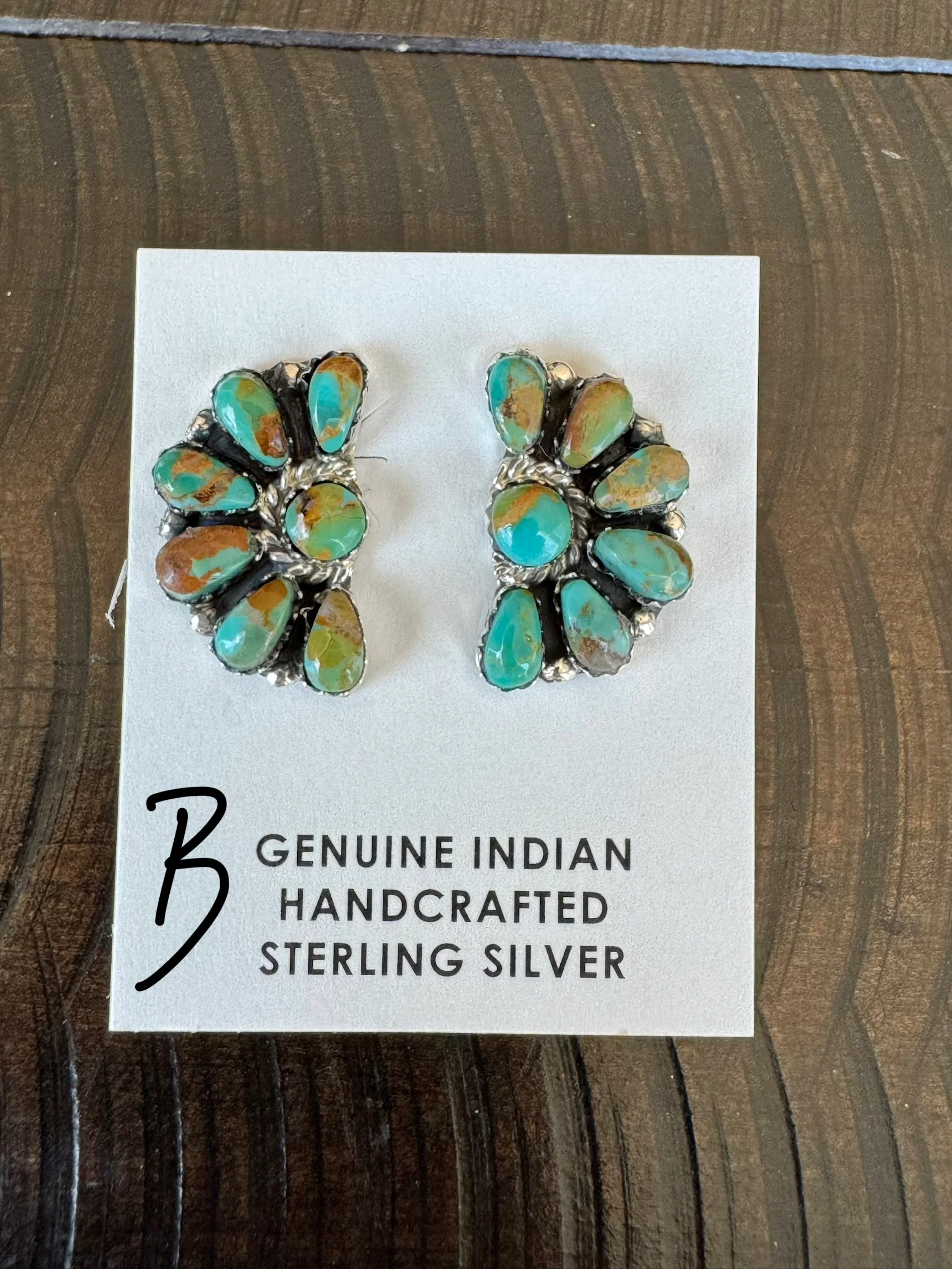 Authentic Julie Turquoise Cluster Earrings - Image 2