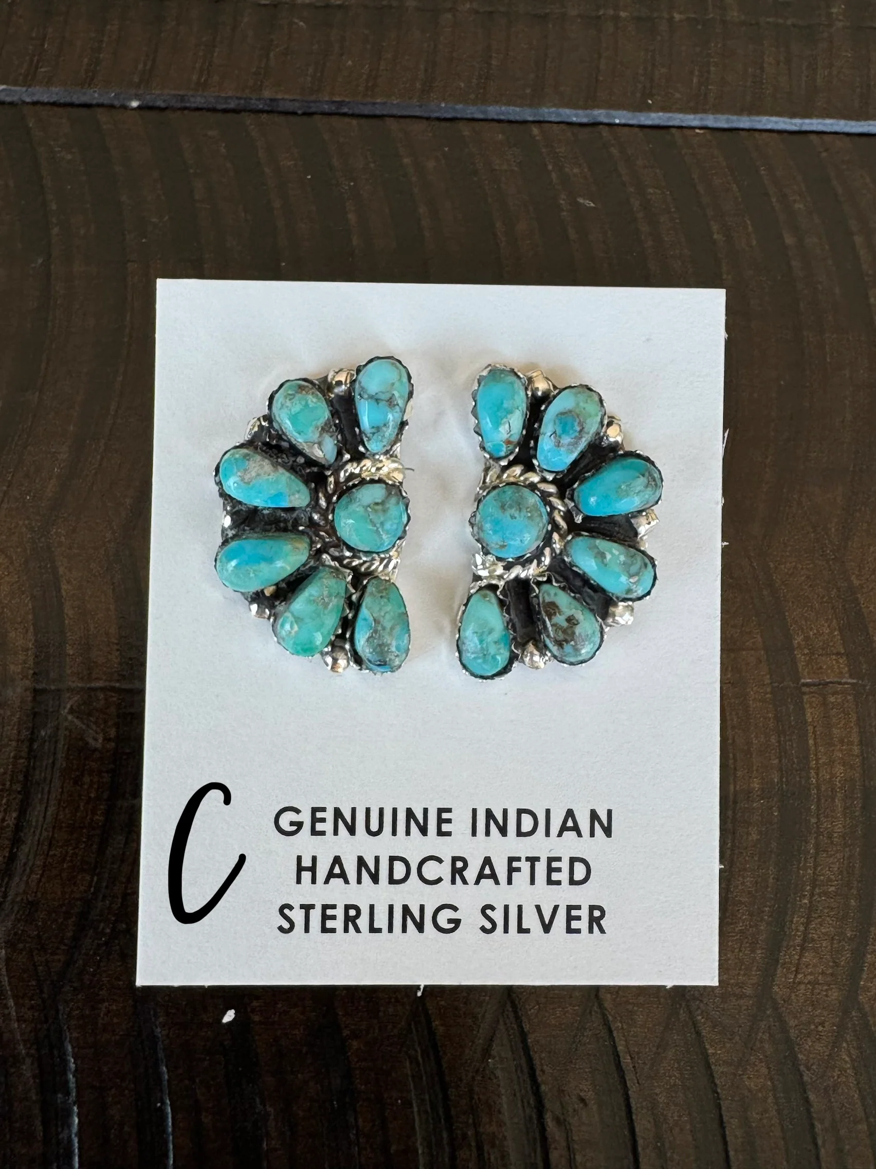 Authentic Julie Turquoise Cluster Earrings - Image 3