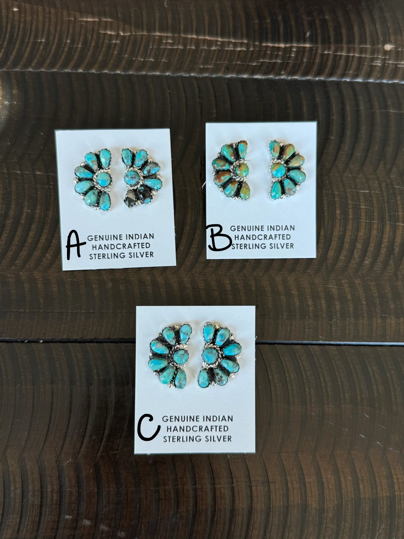 Authentic Julie Turquoise Cluster Earrings - Image 4